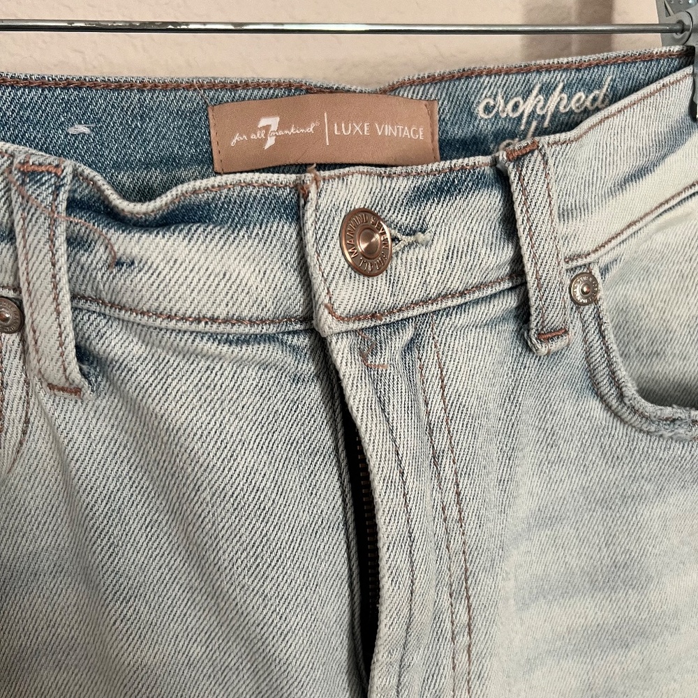 7 For All Mankind Luxe Vintage Cropped Alexa Lightwash Jeans 30 - Picture 5 of 5